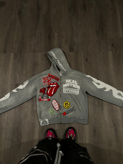 RMS "I LOVE MOTION" ZIP UP (GREY)