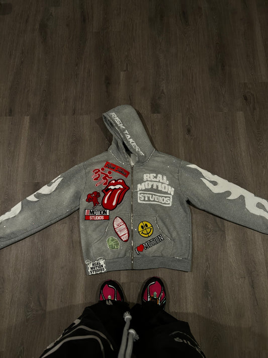 RMS "I LOVE MOTION" ZIP UP (GREY)