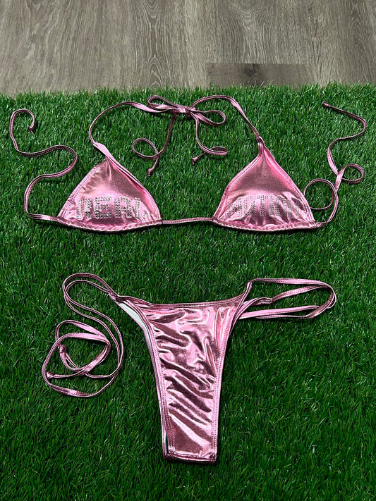 DIAMOND METALLIC BIKINI (PINK)
