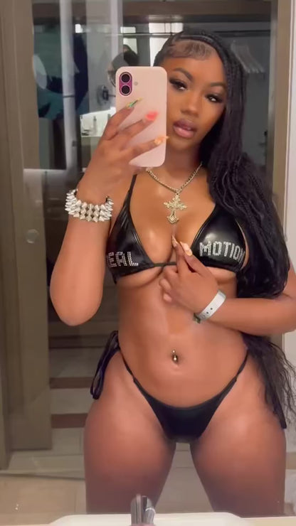 DIAMOND METALLIC BIKINI (BLACK)
